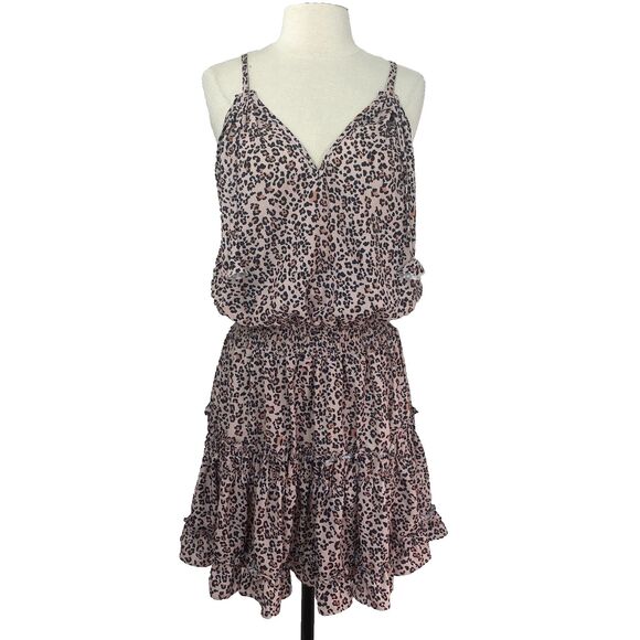 Chicme Animal Print Mini Dress Lg Whimsy Goth Fairy Gypsy Boho Festival Travel - Picture 1 of 12
